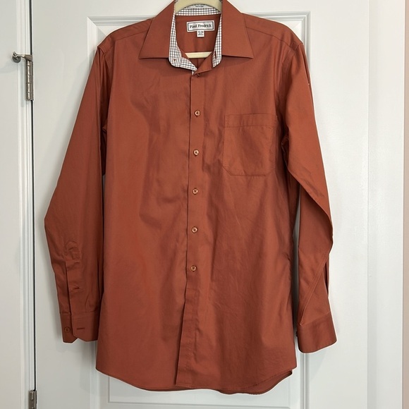 Paul Fredrick 15-34 Slim Fit 100% Cotton Long Sleeve Button Down Collared Shirt - Picture 9 of 10